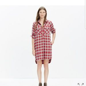MADEWELL PLAID SHIRTDRESS M